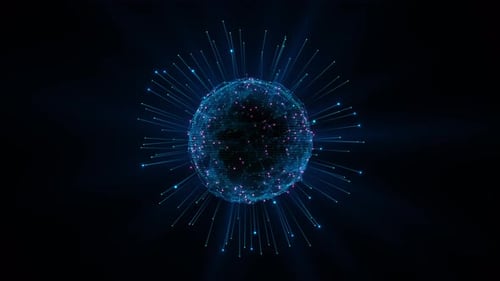 Digital Plexus Sphere Expanding Data Network Animation