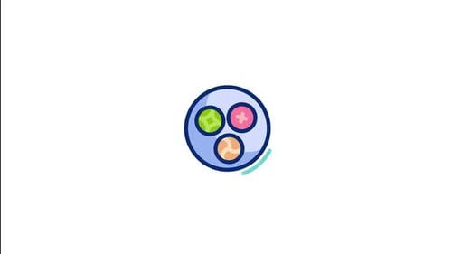 Animated Flat Design Color Palette Icon Loop
