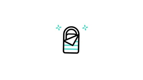 Icono animado de saco de dormir