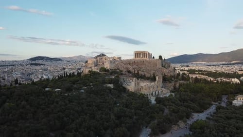 Acropolis and Parthenon Temple in Athens Aerial View, Greece