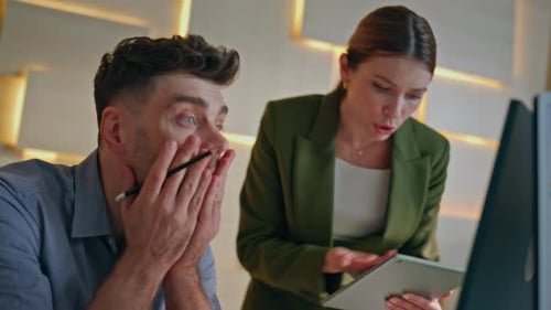 Businesswoman Dissatisfied Subordinate Work at Corporate Office Close Up