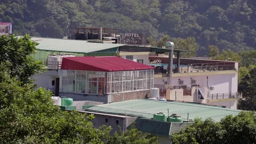 Hotel sign in mountains