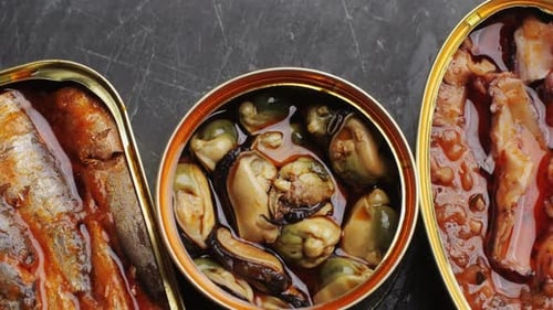 Canned Fish and Seafood in Oil and Sauce