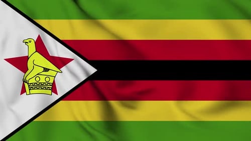 Zimbabwe National Flag Waving Seamless Loop Animation
