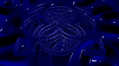 Abstract Blue Geometric 3D Looping Motion Background