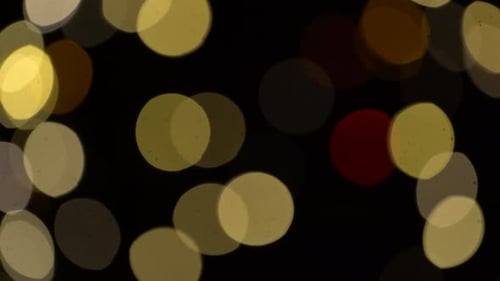 Blurred Bokeh Lights Background with Gold and Red