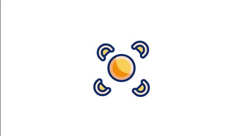 Animated Flat Design Drone Icon for Technology Projects