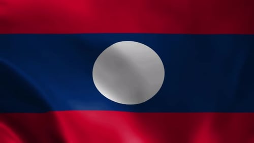 Animated Flag of Laos Waving Gently