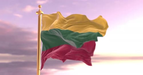 Lithuania Flag Waving In The Wind – 4K Cinematic Animation