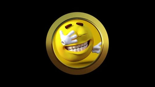 New Happy 3d Emoji With Text Background Loop Animation