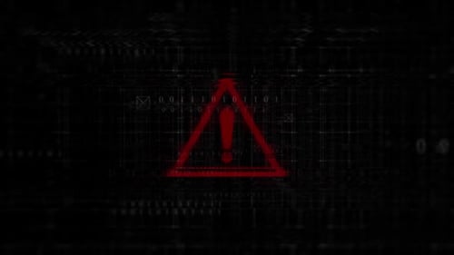 Digital Glitch Warning Symbol Reveal