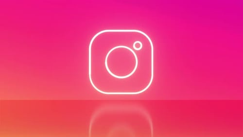Animated Glowing Instagram Logo Reveal