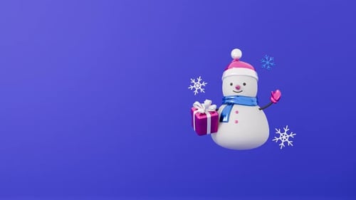 Christmas loop animation. 3d render cartoon style. Xmas Eve and New Year celebration, holidays