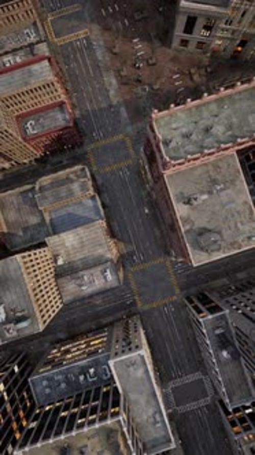 Aerial View of Midtown Manhattan at Sunset