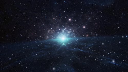 Space Background with Stars and Galaxy Flight to the Center of the Nebula