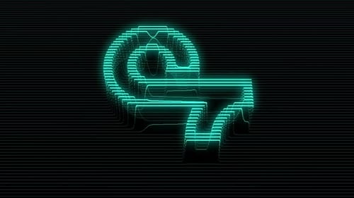Futuristic Neon Music Note Icon Loop Animation