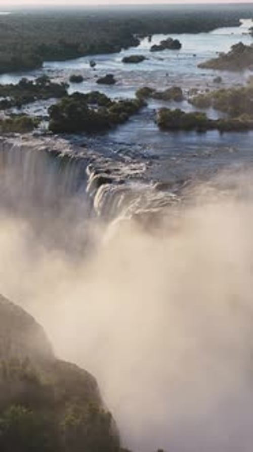 Scenic Water Falls At Victoria Falls In Matabeleland North Zimbabwe.
