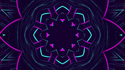Neon Geometric Abstract Hypnotic Loop Background