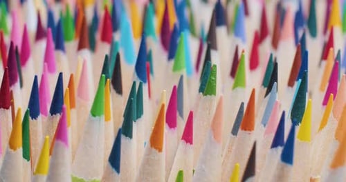 Colorful Sharpened Pencils Macro Close Up