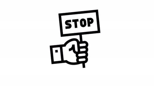 protest line icon animation