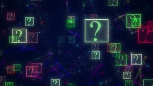 Futuristic Question Mark Network Background Loop for Technology Concepts