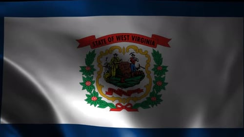 West Virginia State Flag Waving Animation Loop