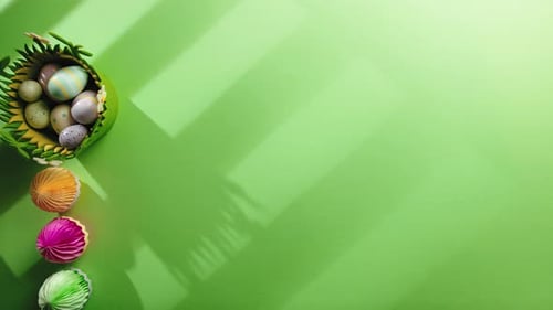 Empty Green Easter Background Copy Space