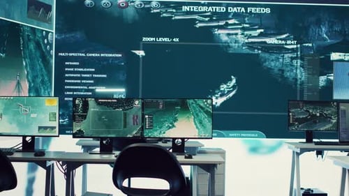 Federal Agency Control Room Equipped with Surveillance and Radio System