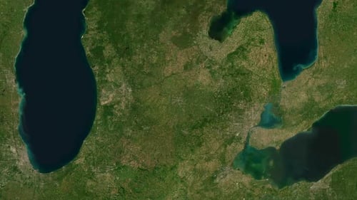 Lansing City Zoom Map - USA