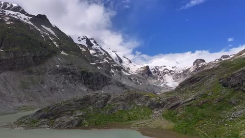 Aerial View of Grossglockner: Austria’s Highest Peak and Scenic Alpine Valley