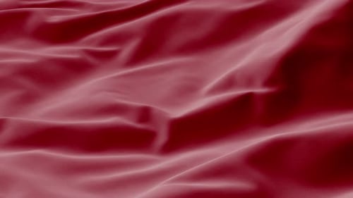 Abstraktes gewelltes Tuch mit rotem Seidenhintergrund, satiniertes Stoffgewebe, wellenförmige Draperie, 3D-Render, fließendes Gewebe