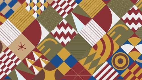 Diagonal Retro Flat Art Geometric Loop