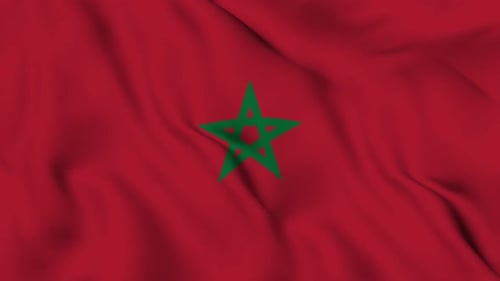 Morocco Flag Waving Loop Animation