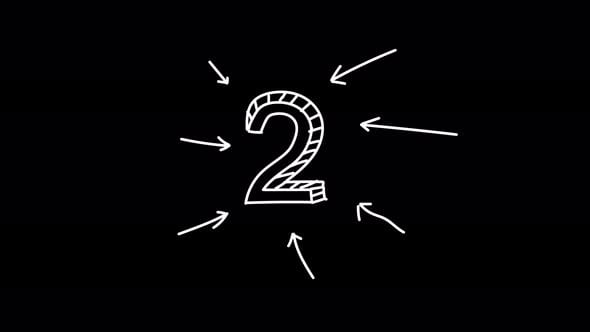 Hand Drawn Number Counting Animation On Alpha Channel. 1 To 10 Number ...