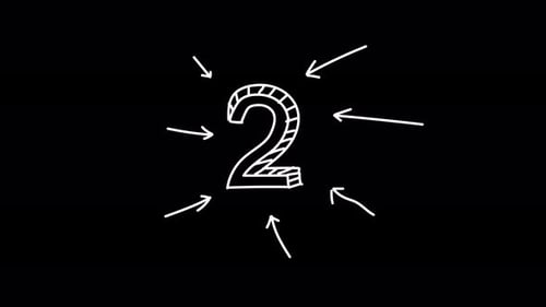 Hand Drawn Number Counting Animation On Alpha Channel. 1 To 10 Number Scribble Animation