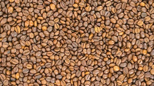 Nahaufnahme verschiedener gerösteter Kaffeebohnen zum Brauen