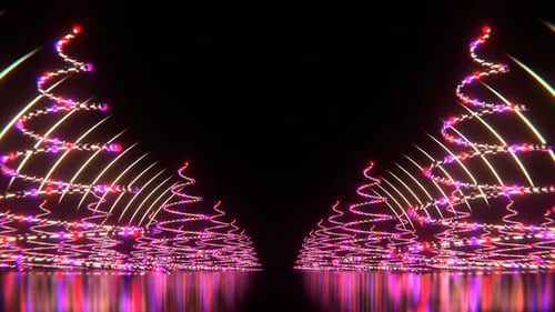 Fond d'allée de Noël multicolore Vj Loop en 4K