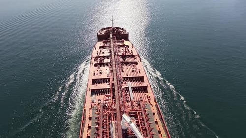 Aerial View Winter Oil Tanker Departing Halifax Nova Scotia Canada