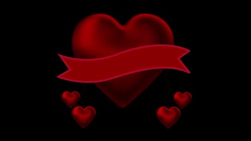Animated Red Heart with Ribbon for Love and Celebration