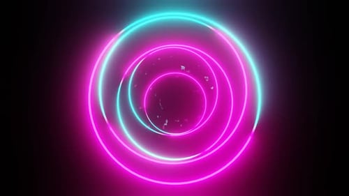 Brutzelnde Bewegungsanimation mit rosafarbenen Partikeln
