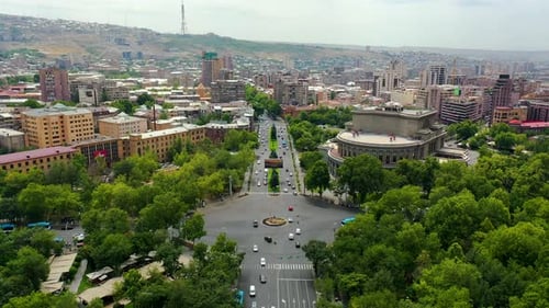 25.07.2024 Aerial footage center of Yerevan, Armenia.