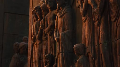 Bild einer biblischen Geschichte, die das Leben Jesu Christi und seiner Jünger darstellt, dargestellt in Form von