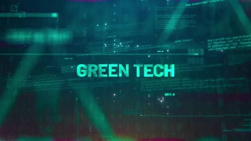 Green Tech Word On High Technology Futuristic Background