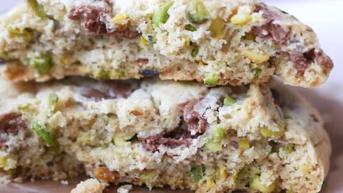 Close up of Chocolate Chip Pistachio Cookie