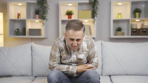 Man with nausea.