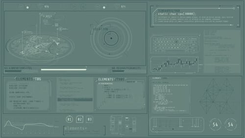 Animated Interface Showing Program Code Execution and Geospatial Analytics