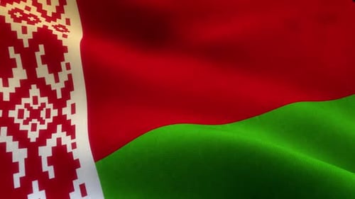 Waving Flag of Belarus Seamless Loop Animation