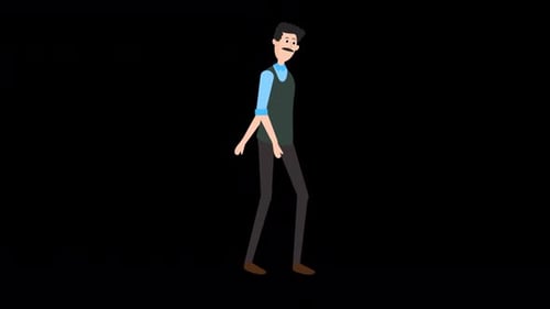 Old Man Walking Alpha Channel