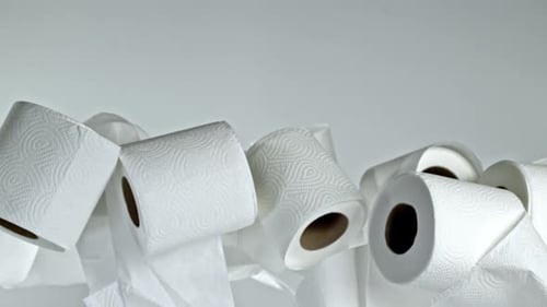Close Up of Multiple Toilet Paper Rolls