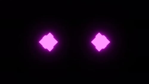 Neon lights blinking and moving on black background